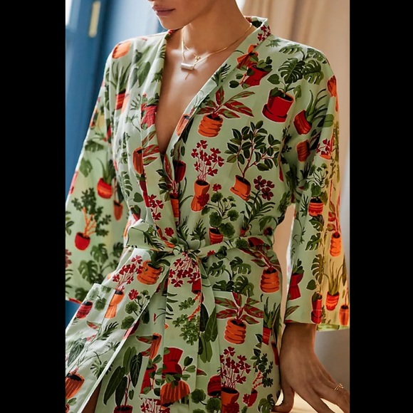 Anthropologie Other - NWT Anthropologie print fresh potted pants robe